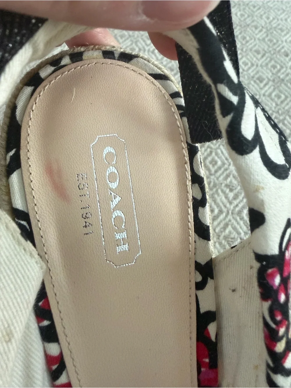 Vintage Coach Maritza Poppy Flower Espadrille Wedge Sandals - Size 10